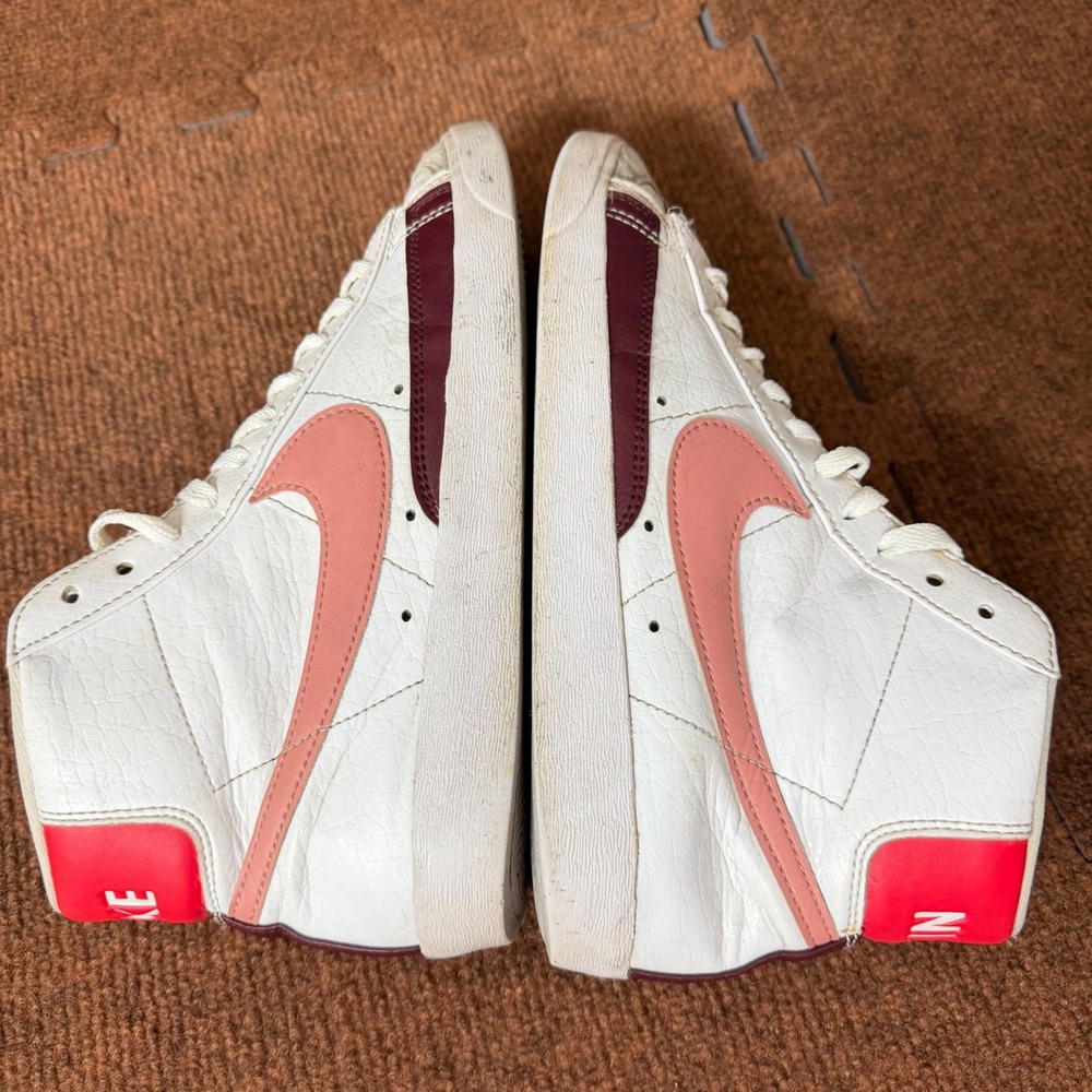 Nike Blazer Mid 77 White Pink Burgundy High Top Sneakers DQ4126-100 Womens 9 B- - Picture 7 of 11